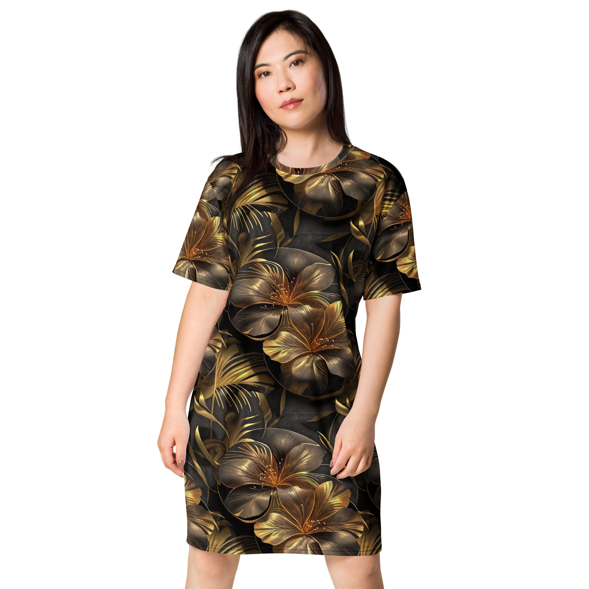 Golden Opulence T-Shirt Dress Evonnaye Designs Golden Opulence T-Shirt Dress Evonnaye Designs